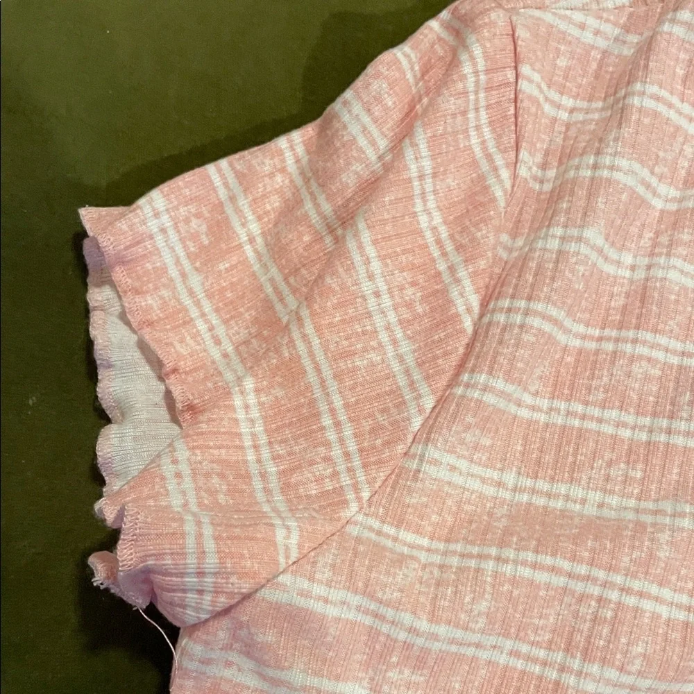 Sleep On It Pink and White Striped Tee Size 7-8